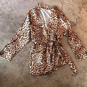 Leopard Silk Romper